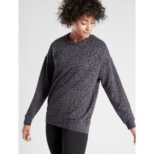 ATHLETA pure luxe leopard print sweatshirt size S